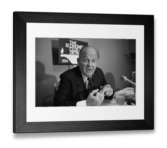 Framed Print : J. Peter Grace Speaks At Desk Framed Print : J. Peter Grace Speaks At Desk