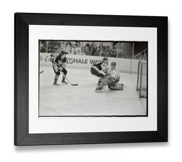 Framed Print : Hockey Action at The Net Framed Print : Hockey Action at The Net