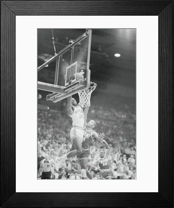 Framed Print : Len Bias Dunking Basketball Framed Print : Len Bias Dunking Basketball