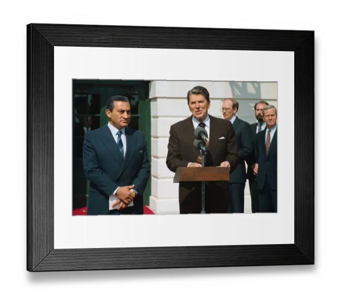 Framed Print : Ronald Reagan and Hosni Mubarack Framed Print : Ronald Reagan and Hosni Mubarack