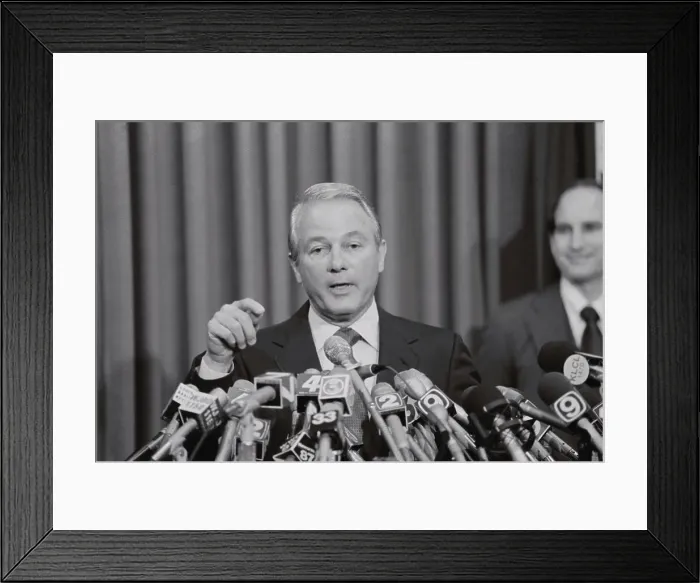 Framed Print : Edwin Edwards Speaking at Press Conference Framed Print : Edwin Edwards Speaking at Press Conference