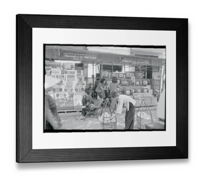 Framed Print : Citizens Shopping for Televisions and Radios Framed Print : Citizens Shopping for Televisions and Radios