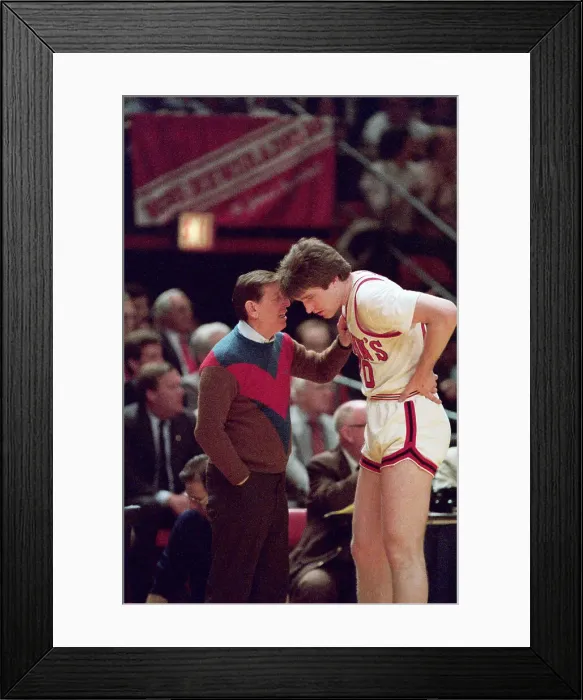 Framed Print : Chris Mullin Conversing with Coach John Carnesecca Framed Print : Chris Mullin Conversing with Coach John Carnesecca
