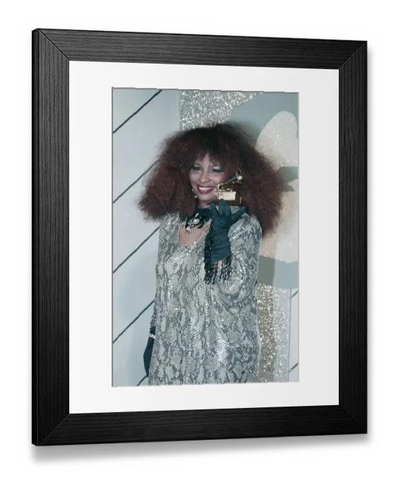 Framed Print : Singer Chaka Khan Holding her Grammy Award Framed Print : Singer Chaka Khan Holding her Grammy Award