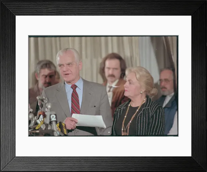 Framed Print : William Westmoreland Speaking at News Conference Framed Print : William Westmoreland Speaking at News Conference