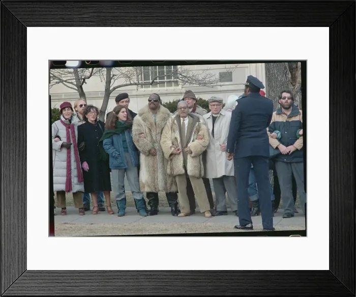Framed Print : Stevie Wonder and Supporters Being Arrested at Embassy Framed Print : Stevie Wonder and Supporters Being Arrested at Embassy