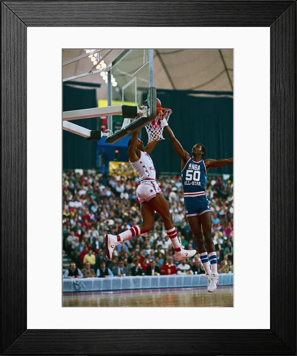 Framed Print : Julius Erving In NBA All Star Game Action