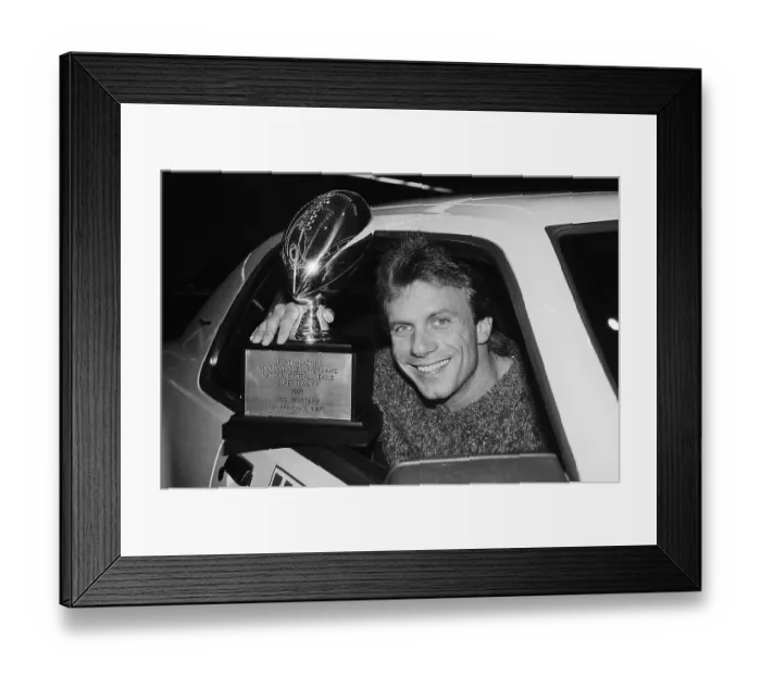 Framed Print : Joe Montana Sitting in Car Framed Print : Joe Montana Sitting in Car