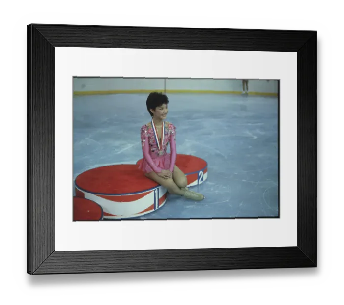 Framed Print : Champion Skater Tiffany Chin Reclining on the Ice Framed Print : Champion Skater Tiffany Chin Reclining on the Ice