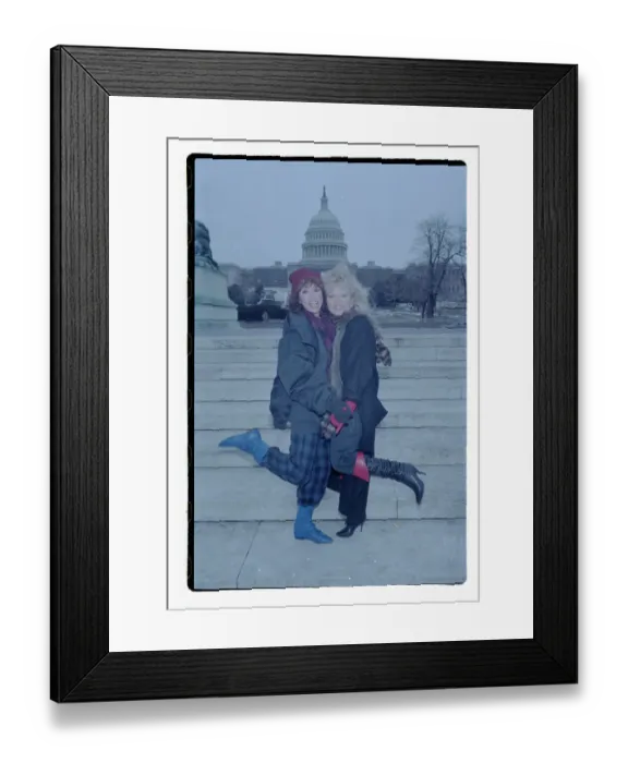 Framed Print : Rita Moreno and Sally Struthers near Capitol Framed Print : Rita Moreno and Sally Struthers near Capitol