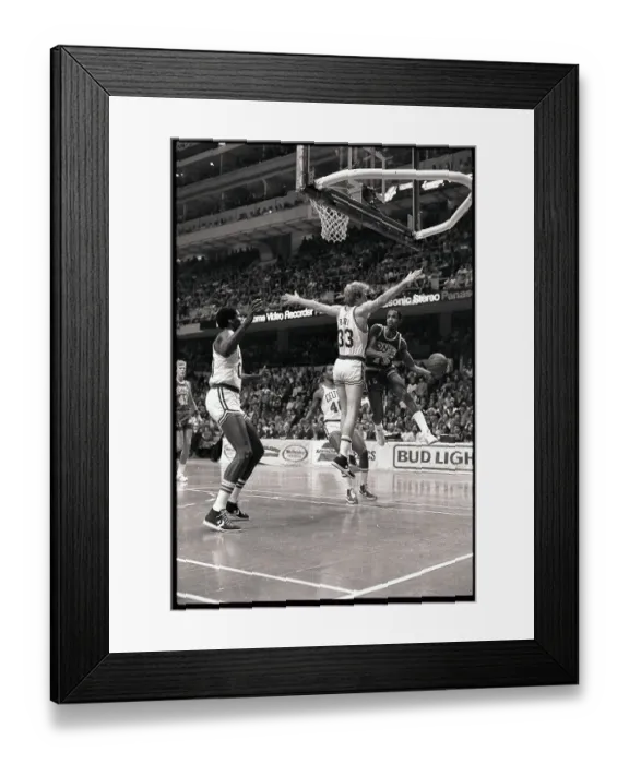 Framed Print : Larry Bird Defending Against the Supersonics