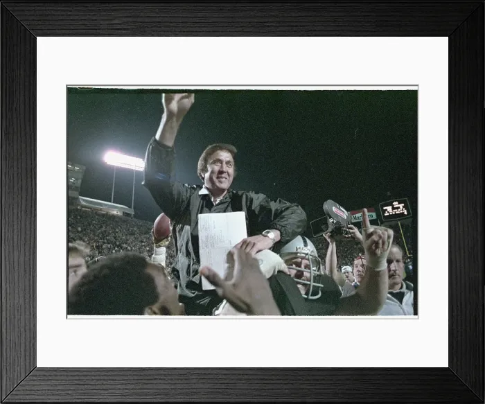Framed Print : Team Carrying Tom Flores on Shoulders Framed Print : Team Carrying Tom Flores on Shoulders