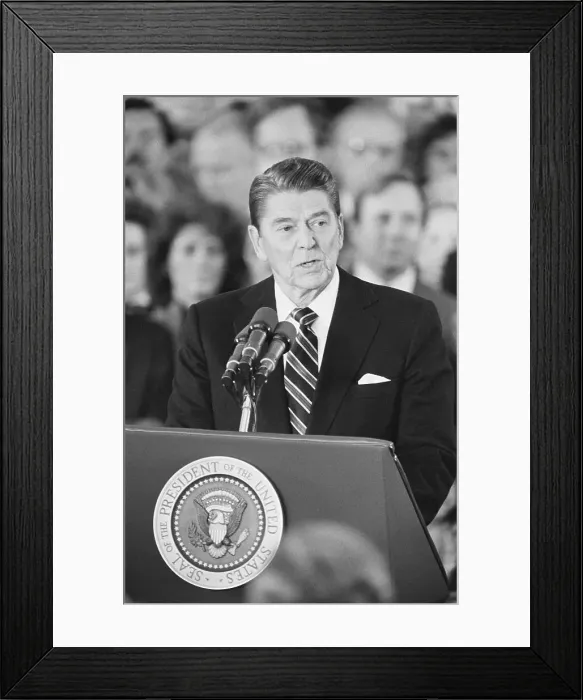 Framed Print : Ronald Reagan Delivering Inaugural Address Framed Print : Ronald Reagan Delivering Inaugural Address