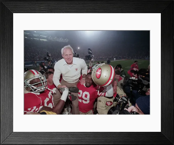 Framed Print : 49ers Carrying Coach After Super Bowl