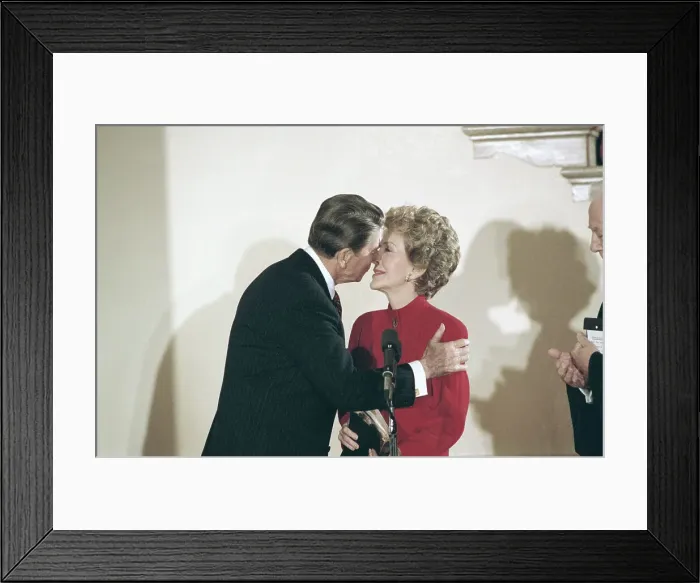 Framed Print : President and Nancy Reagan Kissing Framed Print : President and Nancy Reagan Kissing