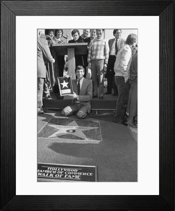 Framed Print : Leonard Nimoy With Star on Hollywood Walk of Fame Framed Print : Leonard Nimoy With Star on Hollywood Walk of Fame