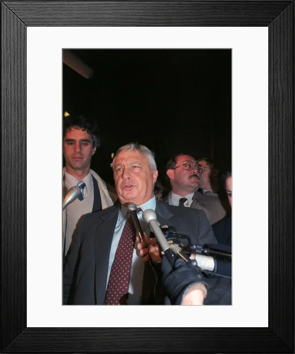 Framed Print : Israeli General Ariel Sharon Speaking with Press Member Framed Print : Israeli General Ariel Sharon Speaking with Press Member