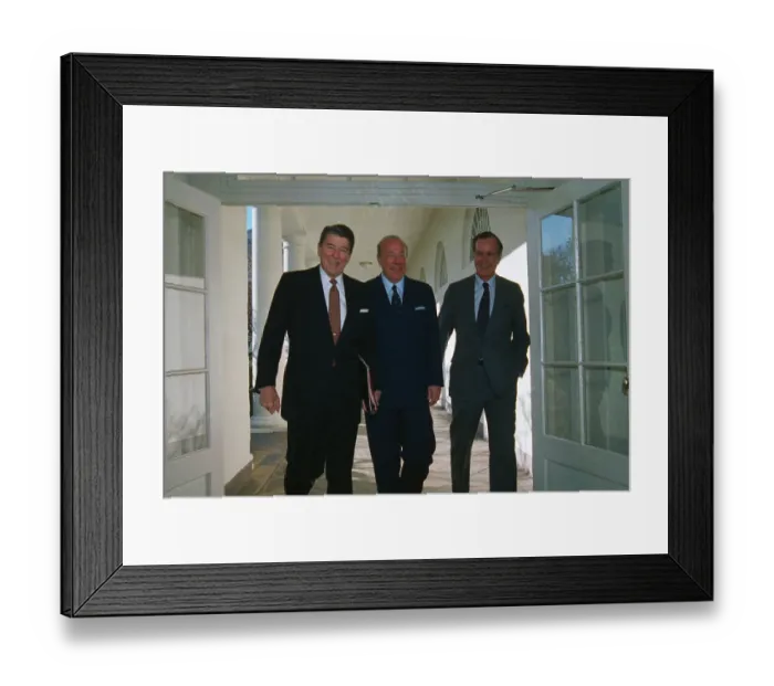 Framed Print : President Reagan with George Shultz and George Bush Framed Print : President Reagan with George Shultz and George Bush