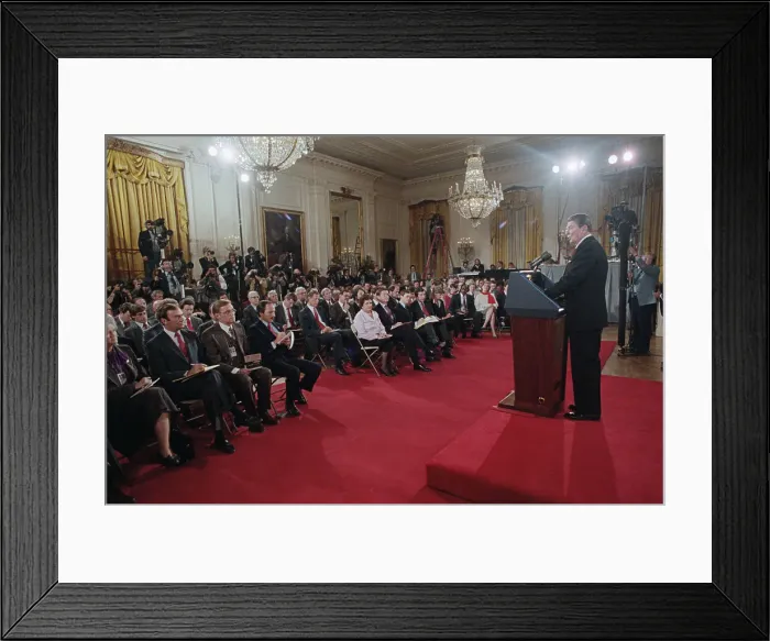 Framed Print : Pres. Reagan At Press Conference Framed Print : Pres. Reagan At Press Conference