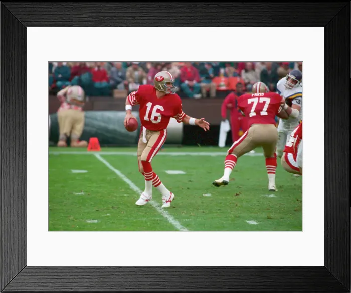 Framed Print : Joe Montana About to Throw Football Framed Print : Joe Montana About to Throw Football