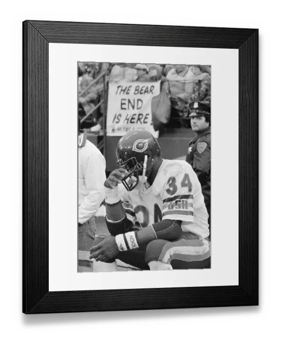 Framed Print : Walter Payton is Dejected as Team Loses Game Framed Print : Walter Payton is Dejected as Team Loses Game