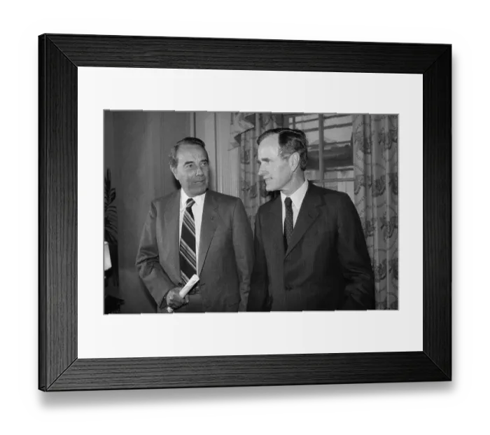 Framed Print : George Bush and Bob Dole Conversing Framed Print : George Bush and Bob Dole Conversing