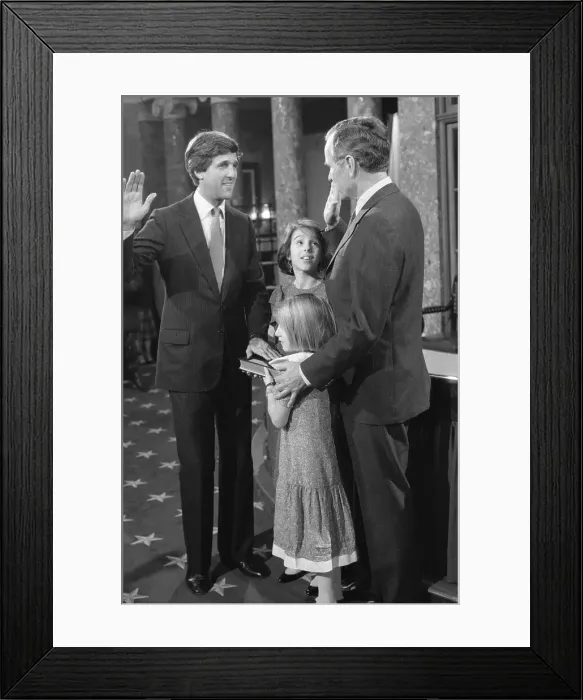 Framed Print : Vice President Bush Swearing in Senator Kerry Framed Print : Vice President Bush Swearing in Senator Kerry