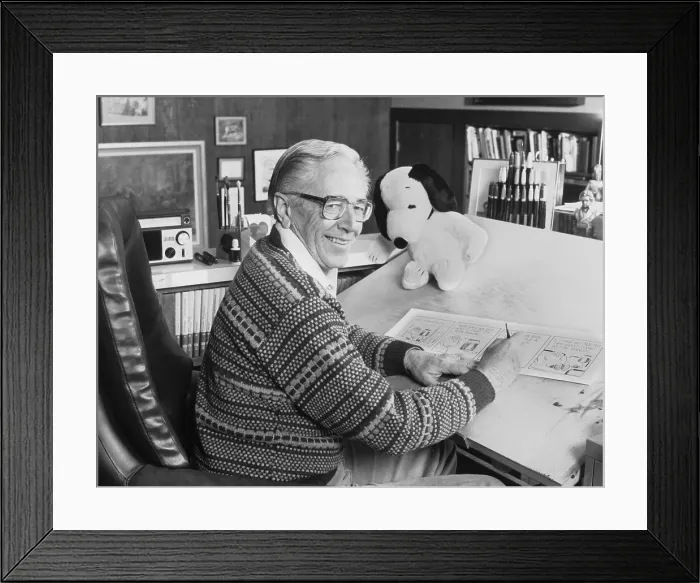 Framed Print : Charles M. Schulz in His Studio Framed Print : Charles M. Schulz in His Studio