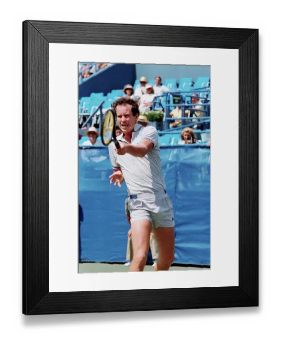 Framed Print : John McEnroe in Tennis Action