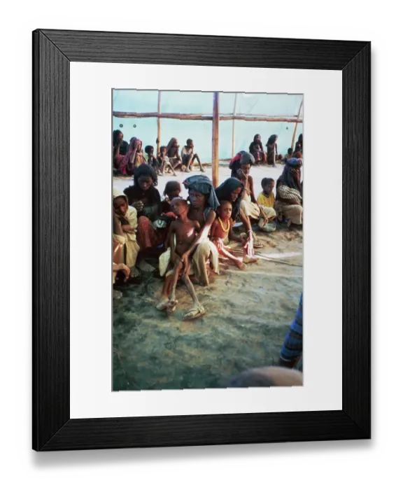 Framed Print : Starving Ethiopians at Food Relief Station Framed Print : Starving Ethiopians at Food Relief Station