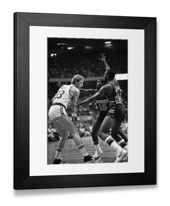 Framed Print : Milwaukee Bucks Trying to Stop Larry Bird Framed Print : Milwaukee Bucks Trying to Stop Larry Bird
