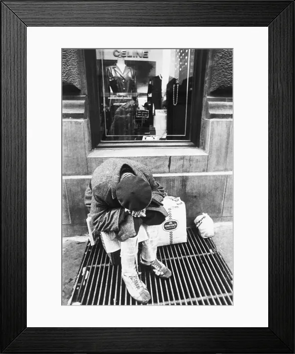 Framed Print : Homeless Woman On Fifth Avenue Framed Print : Homeless Woman On Fifth Avenue