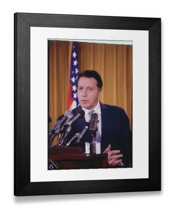 Framed Print : Caspar Weinberger at Pentagon Briefing Framed Print : Caspar Weinberger at Pentagon Briefing