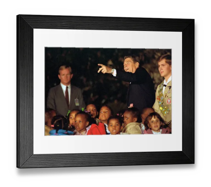Framed Print : Ronald Reagan and Crowd of Children Framed Print : Ronald Reagan and Crowd of Children