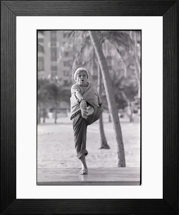 Framed Print : Lillian Friedlander Stretches @ Beach Framed Print : Lillian Friedlander Stretches @ Beach
