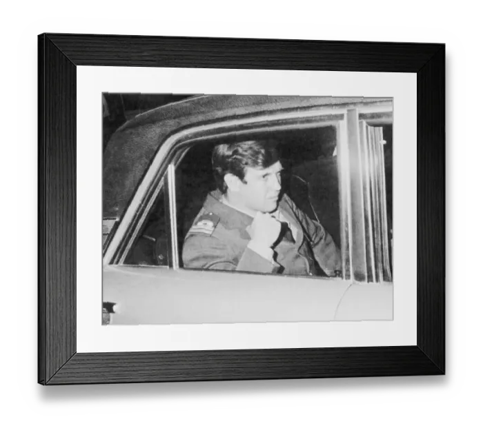 Framed Print : Alfredo Astiz Riding in Car Framed Print : Alfredo Astiz Riding in Car