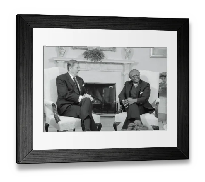 Framed Print : Ronald Reagan with Bishop Desmond Tutu Framed Print : Ronald Reagan with Bishop Desmond Tutu