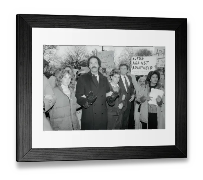 Framed Print : Robert Kennedy Children with Randall Robinson, Gary Hart, and Protesters Against Apartheid Framed Print : Robert Kennedy Children with Randall Robinson, Gary Hart, and Protesters Against Apartheid