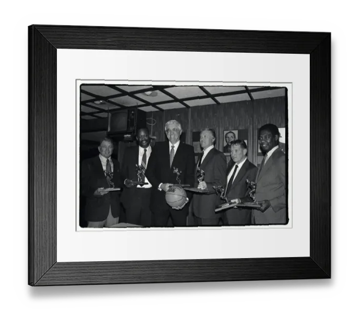 Framed Print : Basketball Players With Trophies Framed Print : Basketball Players With Trophies