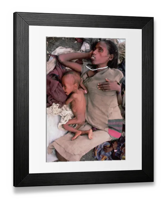 Framed Print : Mother and Child Drought Victims at Relief Center Framed Print : Mother and Child Drought Victims at Relief Center
