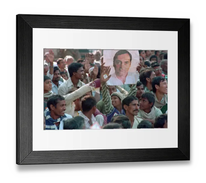 Framed Print : Gandhi Supporters at Union Carbide Plant Accident Rally Framed Print : Gandhi Supporters at Union Carbide Plant Accident Rally