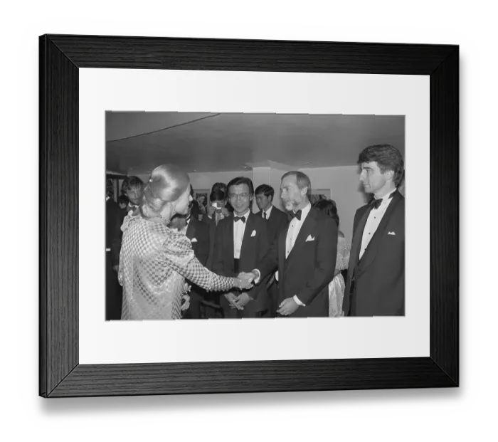 Framed Print : Duchess of Kent Shaking Hands with Sydney Schanberg Framed Print : Duchess of Kent Shaking Hands with Sydney Schanberg