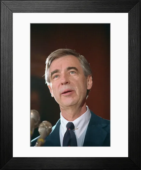 Framed Print : Fred Rogers Donating His Red Sweater Framed Print : Fred Rogers Donating His Red Sweater