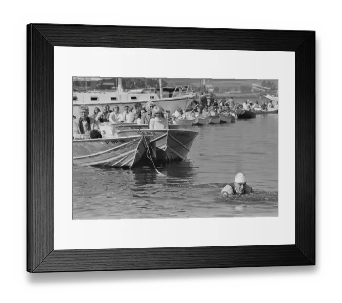 Framed Print : Physical Trainer Jack LaLanne Swimming in Harbor Framed Print : Physical Trainer Jack LaLanne Swimming in Harbor