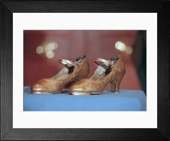 Framed Print : Display of Shoes Donated by Ann Miller Framed Print : Display of Shoes Donated by Ann Miller