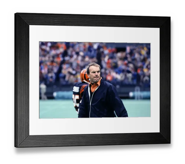 Framed Print : Coach Sam Wyche Anxiously Grimacing During Football Game Framed Print : Coach Sam Wyche Anxiously Grimacing During Football Game