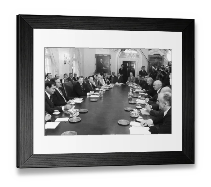 Framed Print : President Reagan Meeting With His Cabinet Framed Print : President Reagan Meeting With His Cabinet