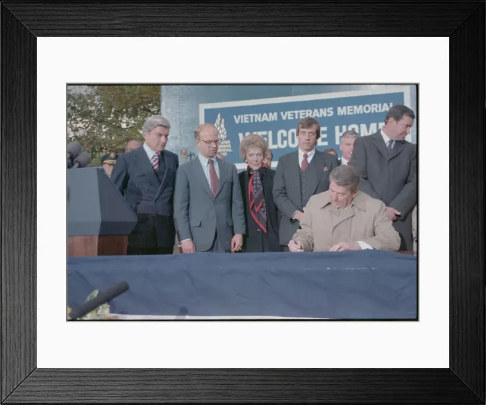 Framed Print : President Reagan Signing a Document