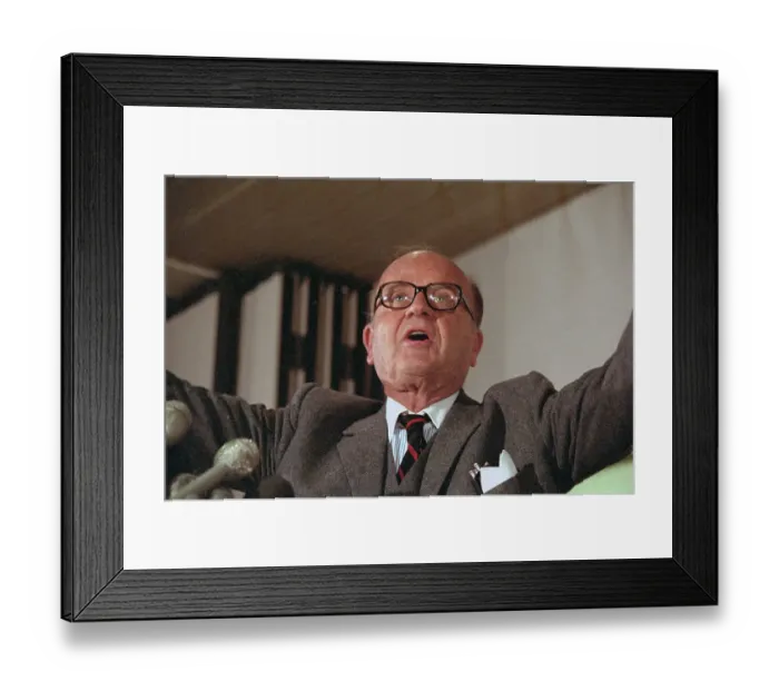 Framed Print : Waste in Government Chairperson J. Peter Grace with the Press Framed Print : Waste in Government Chairperson J. Peter Grace with the Press