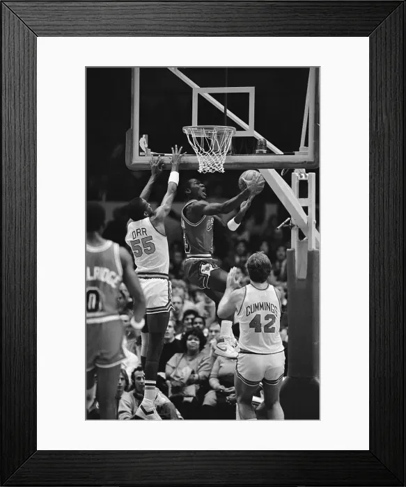 Framed Print : Michael Jordan Going for Layup Against the Knicks Framed Print : Michael Jordan Going for Layup Against the Knicks